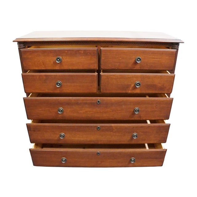 2000 - 2009 Durham Furniture Saville Row Collection Solid Cherry Early American 52" Master Chest 980-169 For Sale - Image 5 of 14