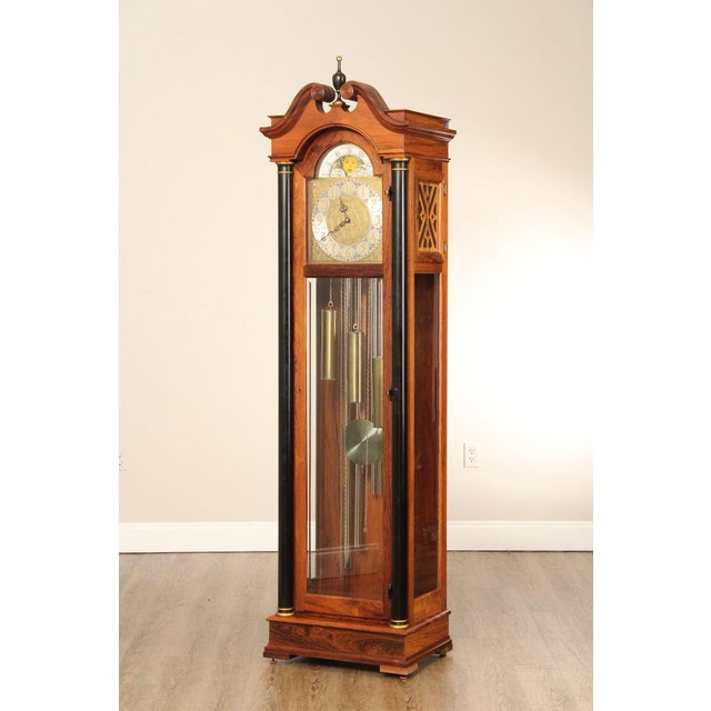 High Quality American Made Rosewood Tall Case Grandfather Clock Produced By Colonial Manufacturing Company Of Zeeland,...