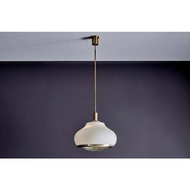 Opaque Glass Pendant by Pia Guidetti Crippa for Lumi Milano, 1960s For Sale - Image 3 of 14