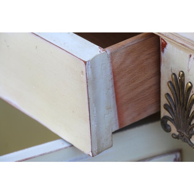 Vintage Karges Neoclassical Painted Sideboard With Brass Gallery Rail | Louis XVI Style, 1950s For Sale - Image 10 of 18