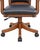 Traditional Vintage Traditional Black Leather Executive Swivel Desk Chair With Walnut Finish For Sale - Image 3 of 10