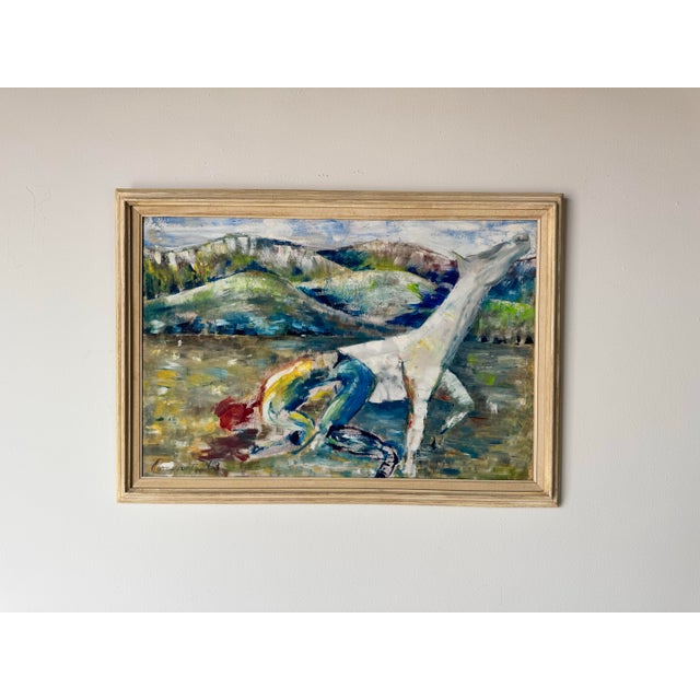 1960's Vintage Impressionist Oil on Canvas Painting by Pomerantz For Sale - Image 4 of 12