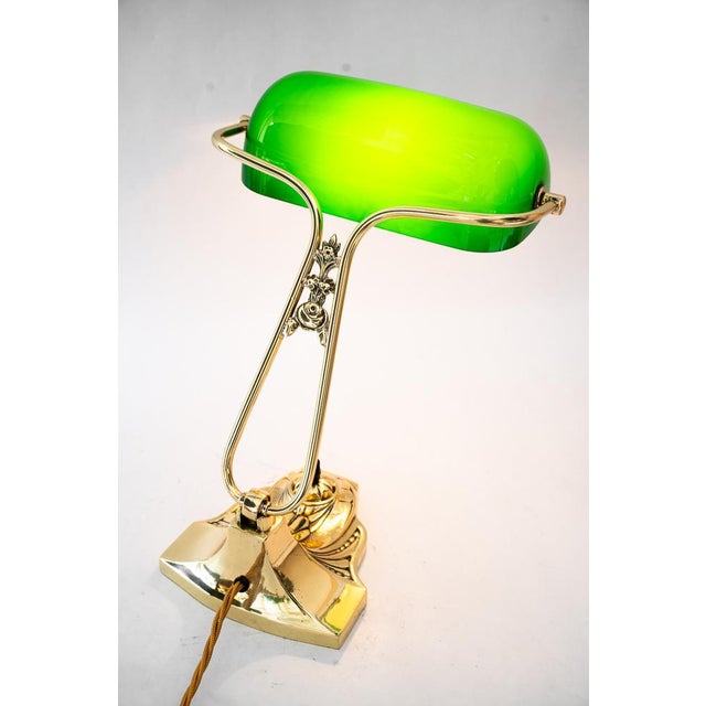 Banker's Swivel Table Lamp with Green Glass Shade, Vienna, Austria, 1920s For Sale - Image 18 of 18
