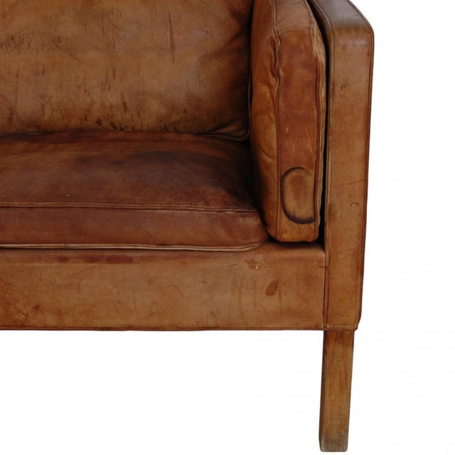 Two-Seater 2212 Sofa in Patinated Leather by Børge Mogensen for Fredericia, 1970s For Sale - Image 13 of 18