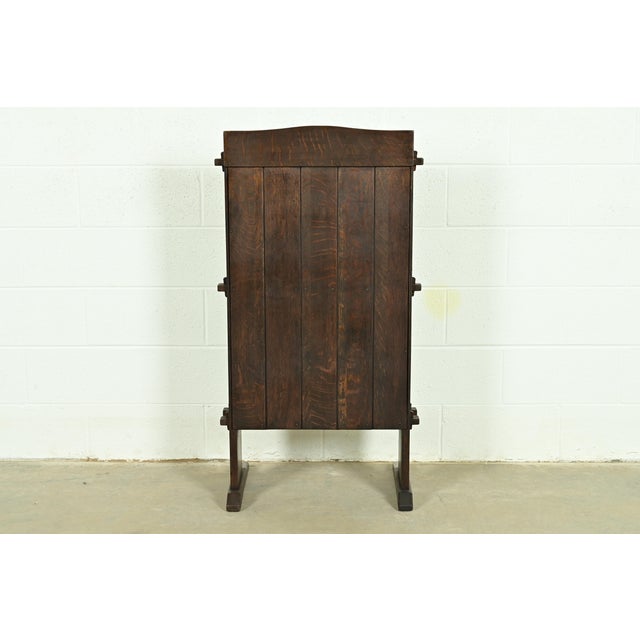 Early Gustav Stickley Antique Mission Oak Arts & Crafts "Chalet" Drop Front Secretary Desk, Circa 1902 For Sale - Image 10 of 11