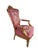 Vintage Renaissance Revival Carved Armchair With Burgundy Floral Upholstery For Sale - Image 10 of 18