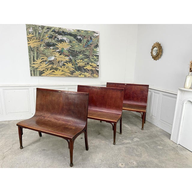 Bistro Benches from Fischel, 1920, Set of 3 For Sale - Image 10 of 10