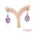 Early 21st Century 18k (750) White Gold Natural Amethyst and Diamond Earring - Set of 2 For Sale - Image 5 of 8