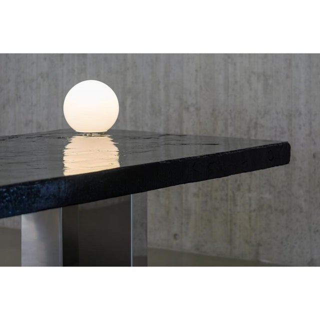 Black Black Moon One of a Kind Dining Table in Burnished Wood by Alex Turco For Sale - Image 8 of 10