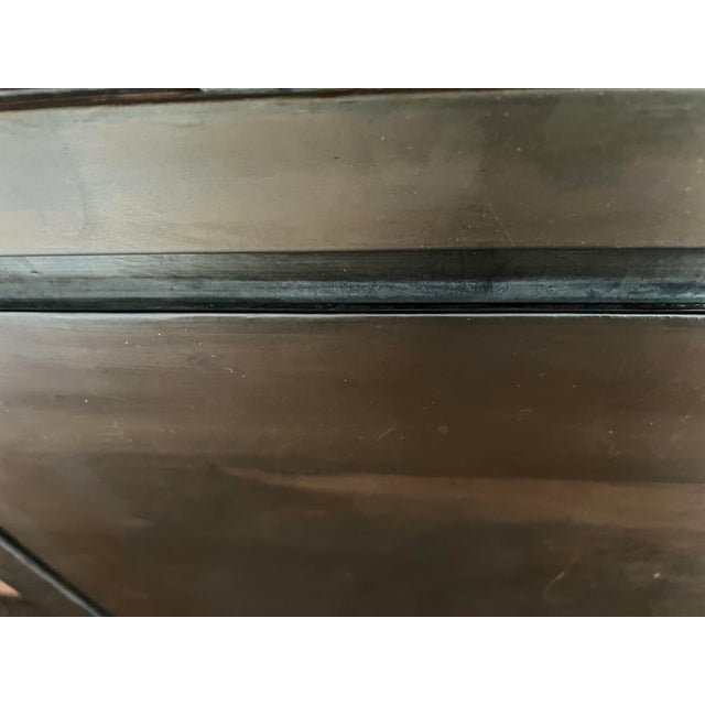 Shabby Chic Vintage Made in Mexico Distressed Mirroed Eglomise Frame With Scalloped Edge Wall Mirror For Sale - Image 3 of 7