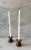 Pair of Modernist Vintage Teak and Brass Candle Holders For Sale In Austin - Image 6 of 8