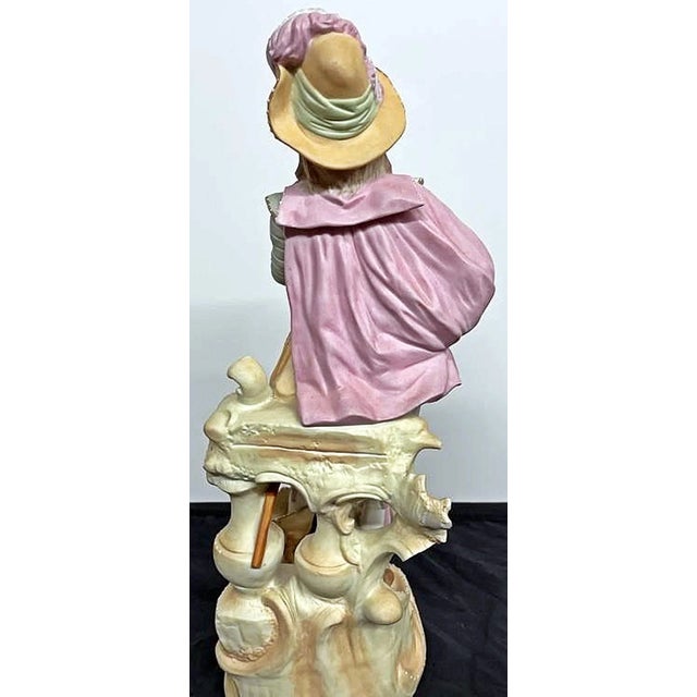 19th Century French Dandy Man And Woman Figurines- a Pair For Sale - Image 4 of 10