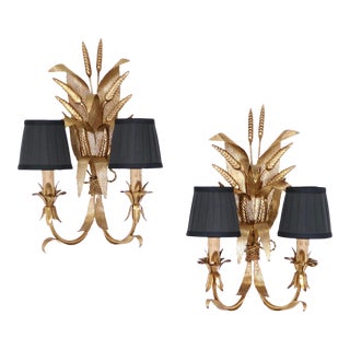 1960s Maison Bagues Style Tole Sconces / Appliques - a Pair For Sale