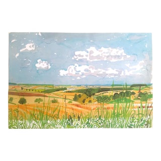 David Hockney Fine Art Lithograph Print Midsummer : East Yorkshire Series " Looking Towards Huggate Late Summer " 2004 For Sale