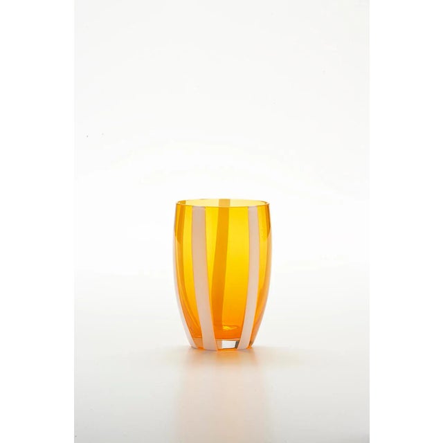 Gessato Tumbler Orange Hand wash or dishwasher safe.