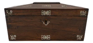 Mid 19th Century Victorian Rosewood and Mother of Pearl Box