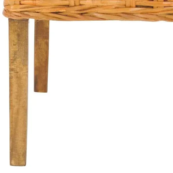 Modern 18''H Rattan Side Chair , Honey Oak - a Pair For Sale - Image 3 of 6