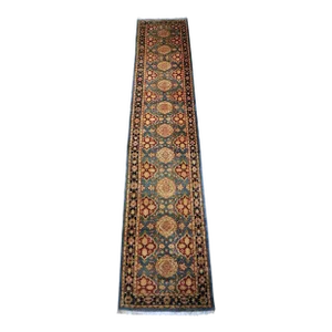 Vintage Hand Knotted Royal Chobi Runner Rug. 2'6"x 11'10"