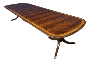 Traditional Multi-Banded Georgian Style Mahogany Dining Table by Leighton Hall - Showroom Sample
