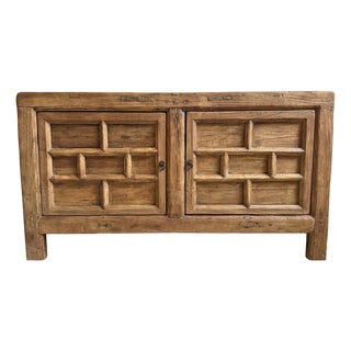 Antique Brick Elm Sideboard For Sale