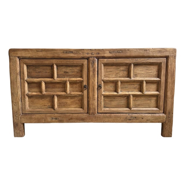 Antique Brick Elm Sideboard For Sale