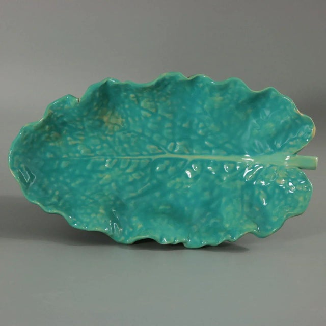 Late 19th Century Minton Majolica Rabbits With Leaf Dish For Sale - Image 9 of 13