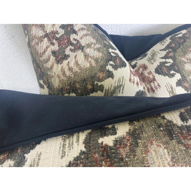 Contemporary Contemporary Starburst Pattern Plush Chenille European Square Pillows- a Pair For Sale - Image 3 of 9