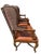 A Pair of Custom Ralph Lauren Wingback Lounge Chairs Upholstered in Leather and Paisley For Sale In New York - Image 6 of 18