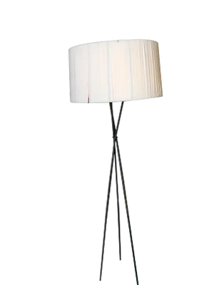 Mid-Century Black Thin Iron Rod Tripod Floor Lamp