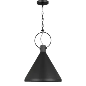 Suzanne Kasler By Visual Comfort Studio Lyon Medium 1-Light Pendant in Midnight Black