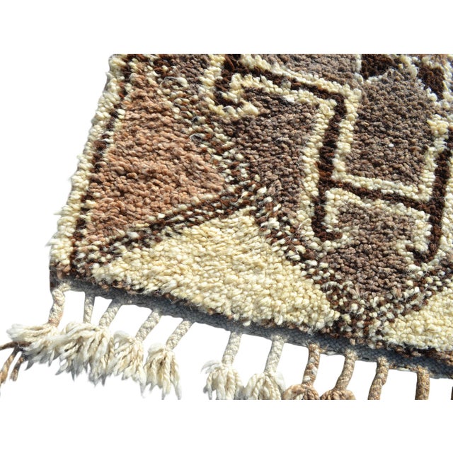 Hand-Knotted Turkish Runner Rug . Tribal Herki . Pure Natural Undyed Wool - 2′10″ × 11′1″ For Sale - Image 9 of 10