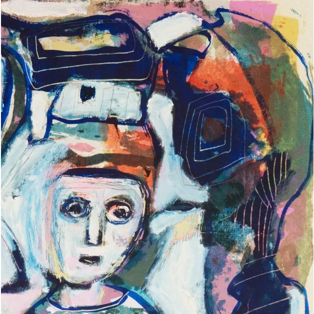 Paper 'Mother and Child' by Louis La Barbera, Los Angeles, University of Southern California, San Jose, Modernist Figural For Sale - Image 7 of 8