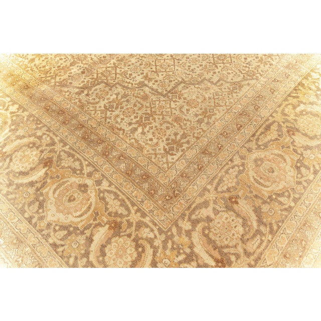 Textile One-of-a-Kind Antique Persian Tabriz Handmade Wool Rug For Sale - Image 7 of 9