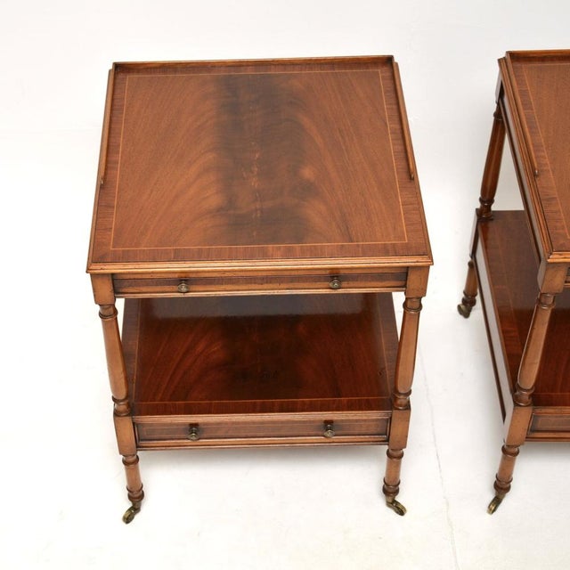 Vintage Georgian Style Inlaid Side Tables, 1950, Set of 2 For Sale - Image 9 of 13