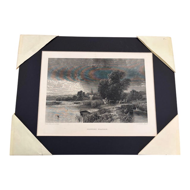 19th Century Print "Showery Weather" by Vicat Cole / Charles Cousen For Sale