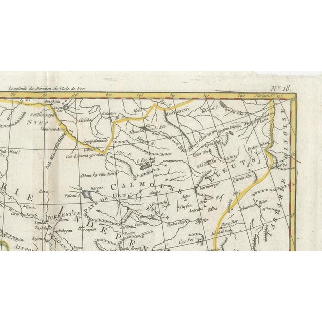 Paper Antique Map of Middle East, Georgia and Tartary by Bonne, 1780s For Sale - Image 7 of 10