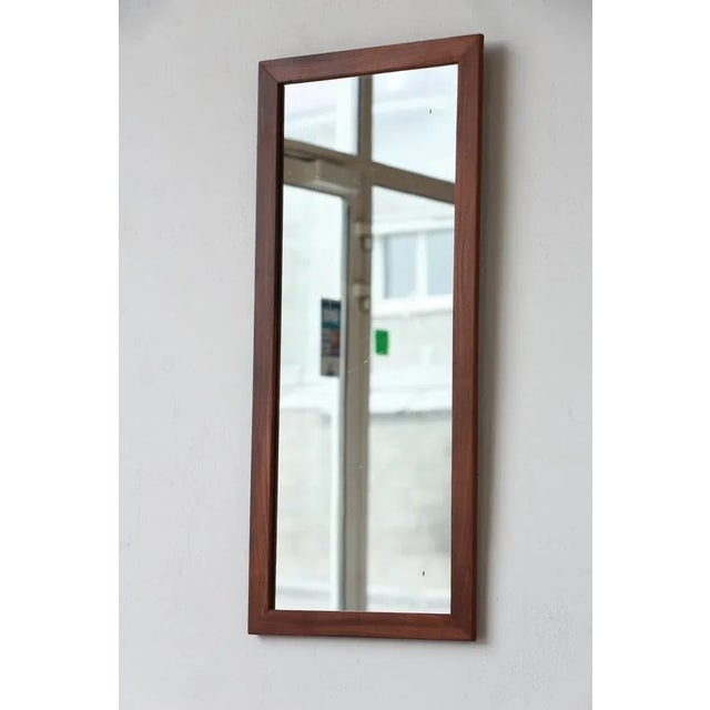 Wood Scandinavian Rectangular Mirror, 1960s For Sale - Image 7 of 9