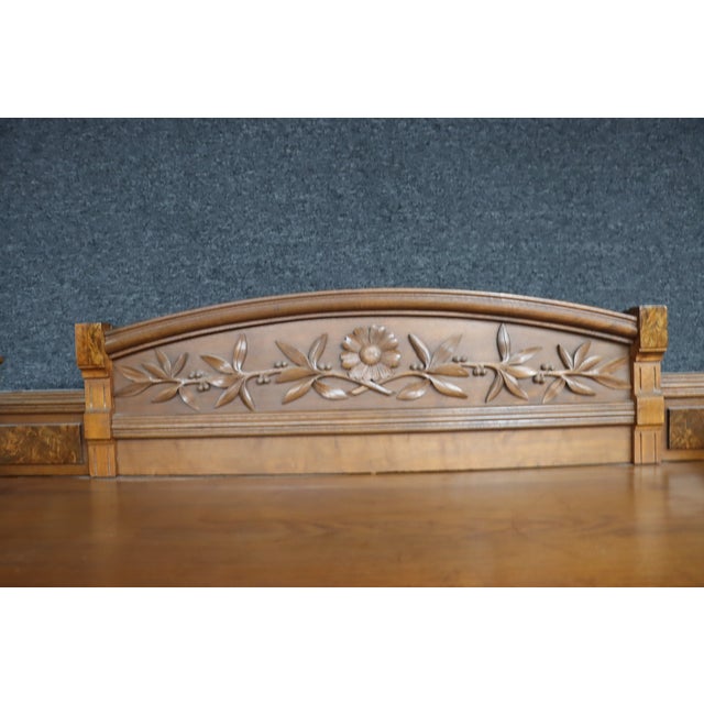 Wood Victorian Eastlake Walnut and Burl Wood Bookcase Cabinet For Sale - Image 7 of 13