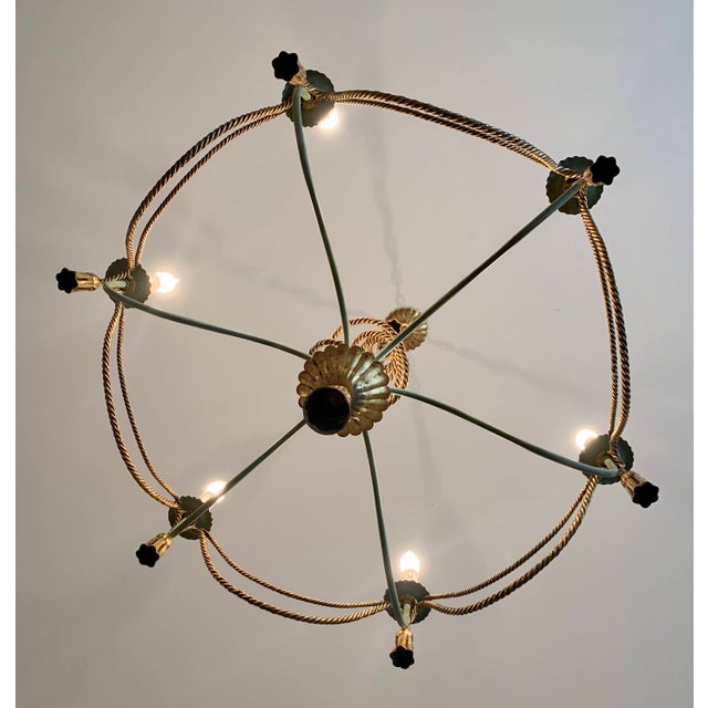Late 20th Century Italian Rope and Tassel Gilt Metal Chandelier For Sale - Image 10 of 12