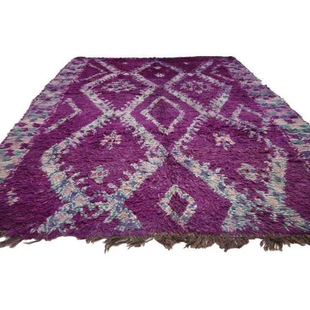 Tribal Vintage Purple Beni M'Guild Moroccan Rug, 06'06 X 08'09 For Sale - Image 3 of 10