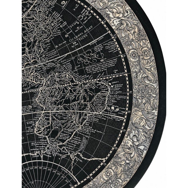 Etched Slate and Chrome Magellan World Map Side/End Table, 1970 For Sale In Chicago - Image 6 of 8