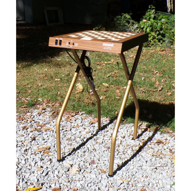 Vintage Sunset Folding Sv Projector Table Light Up Checkers Board Game Table For Sale - Image 4 of 16