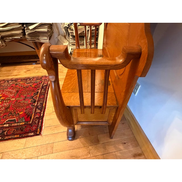 Large Antique Victorian Oak Hall Tree With Storage For Sale - Image 10 of 12
