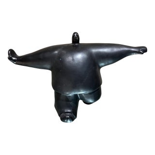 1990s Style of Boterismo Fat Guy Exaggerated Ceramic Art Sculpture For Sale