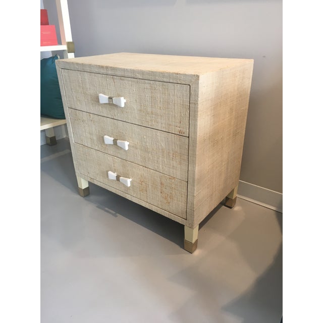 Natural Grasscloth Nightstand Chairish