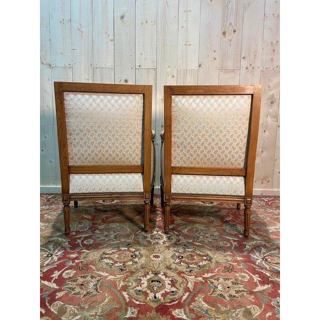 Louis XVI Style Bergere Chairs, Set of 2 For Sale - Image 5 of 8