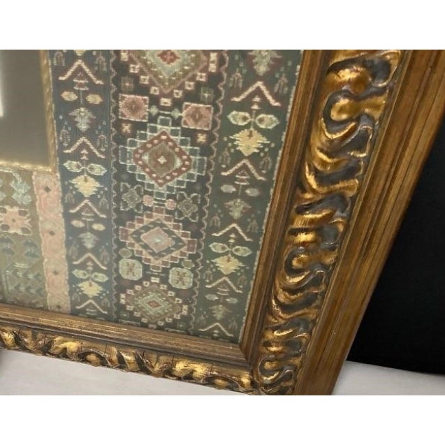 Vintage Telephone Print With Persian Textile Mat in Ornate Gilt Frame For Sale - Image 4 of 4