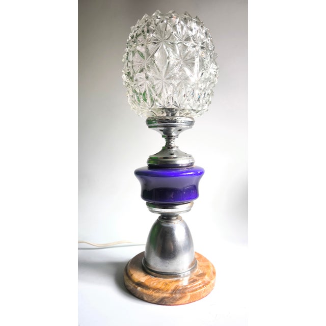 1950s Mid-Century Lamp Made of Glass, Onyx, and Marble For Sale - Image 12 of 15