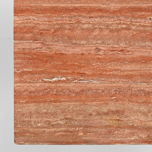 Square Model Colonnato Table in Red Travertine Marble by Mario Bellini for Cassina, 1970s For Sale - Image 18 of 18