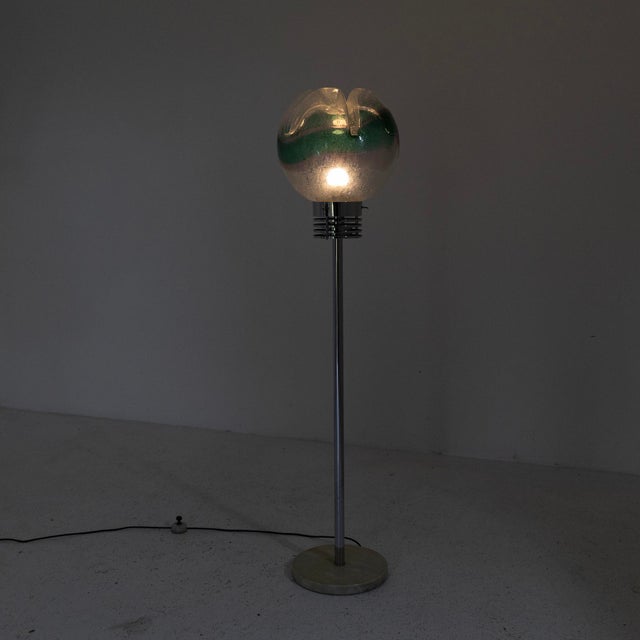 Floor Lamp with Marble Base and Murano Glass, 1950s For Sale - Image 11 of 12